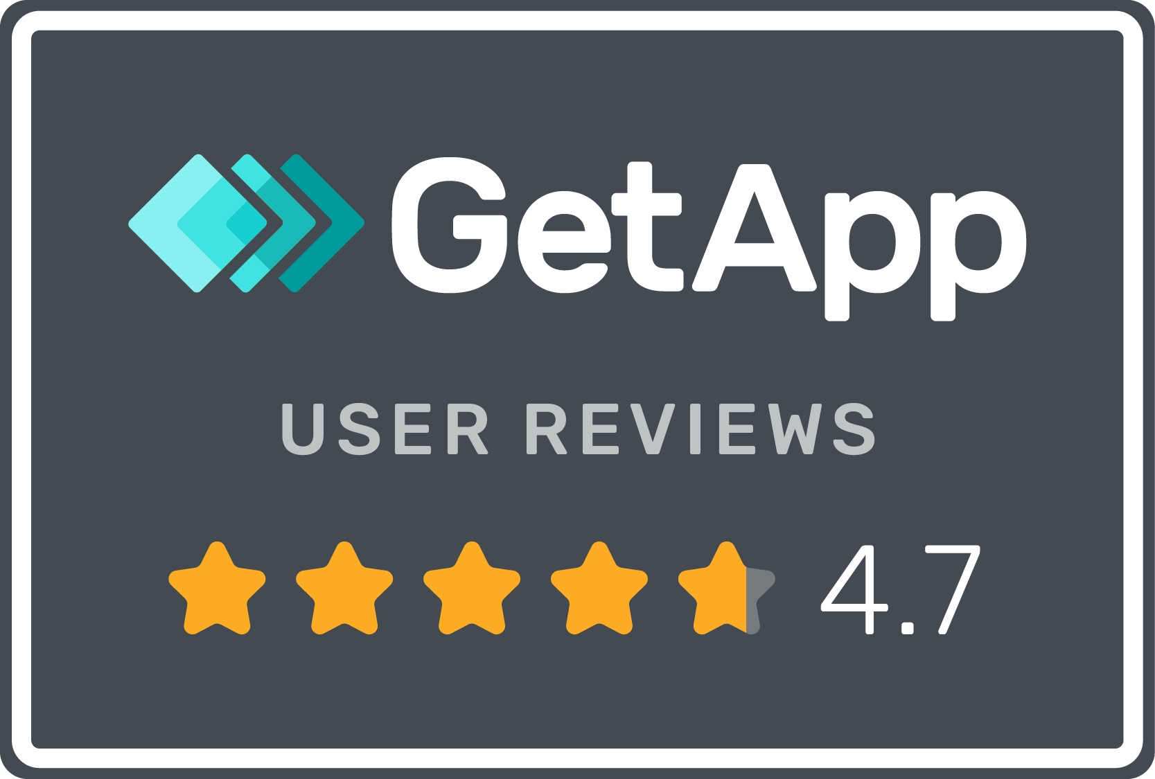 GetApp User Reviews 4.7 out of 5